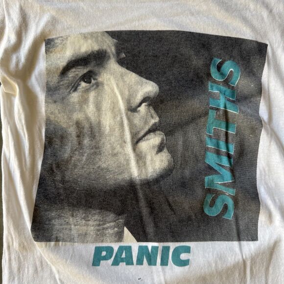 Vintage 80s 1987 The Smiths Panic Morrissey Promo Band T-Shirt Large Johnny Marr - Picture 2 of 5